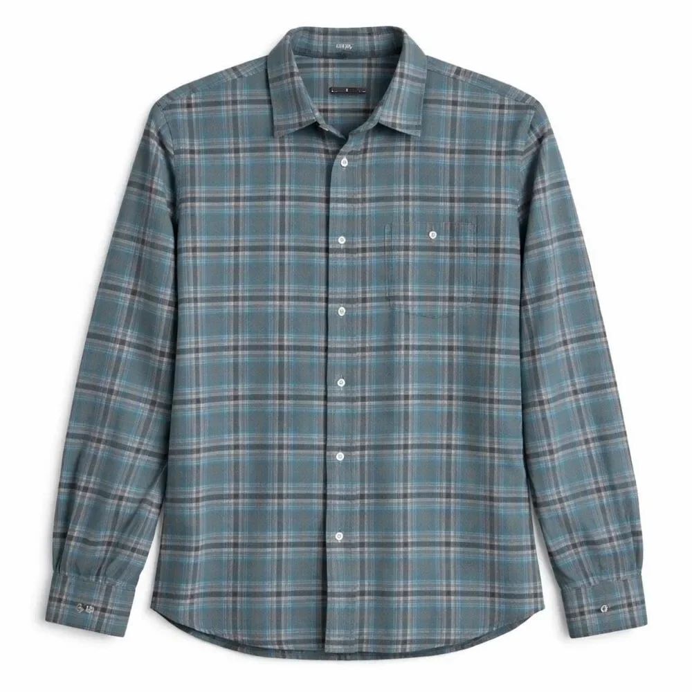 Toad&Co Outdoor Plaid Shirt Cotton Blue Men L Rugged Casual Classic